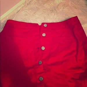 RED jean skirt